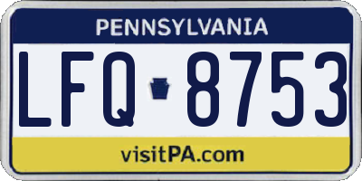 PA license plate LFQ8753