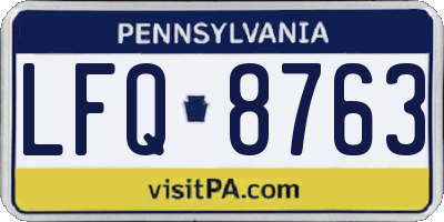 PA license plate LFQ8763
