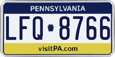 PA license plate LFQ8766