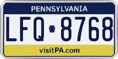 PA license plate LFQ8768