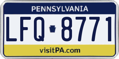 PA license plate LFQ8771