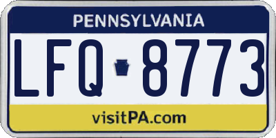 PA license plate LFQ8773