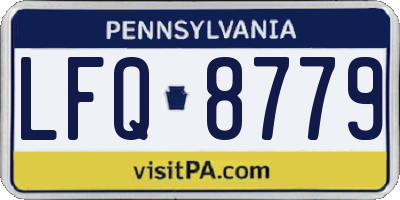 PA license plate LFQ8779