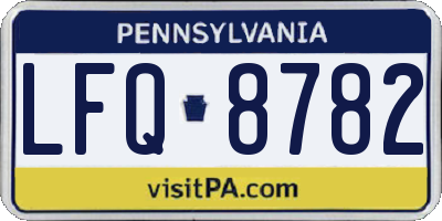 PA license plate LFQ8782
