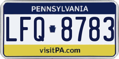 PA license plate LFQ8783