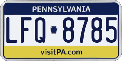 PA license plate LFQ8785