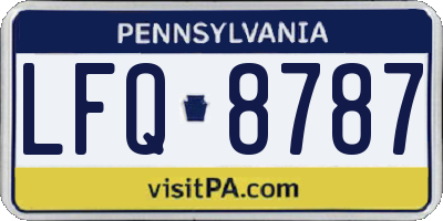 PA license plate LFQ8787