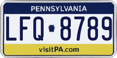 PA license plate LFQ8789