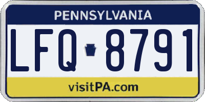 PA license plate LFQ8791