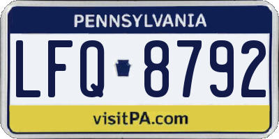 PA license plate LFQ8792