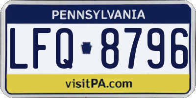 PA license plate LFQ8796