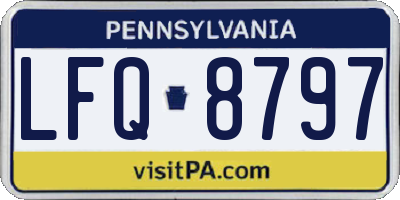 PA license plate LFQ8797