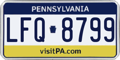 PA license plate LFQ8799