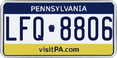 PA license plate LFQ8806