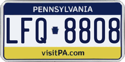 PA license plate LFQ8808
