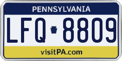 PA license plate LFQ8809