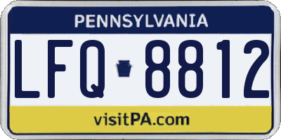 PA license plate LFQ8812