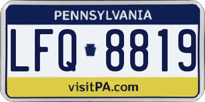 PA license plate LFQ8819