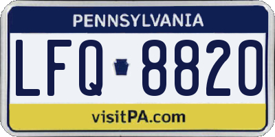 PA license plate LFQ8820