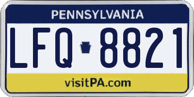 PA license plate LFQ8821