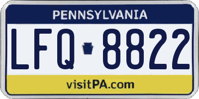 PA license plate LFQ8822