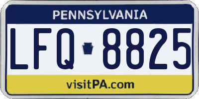 PA license plate LFQ8825