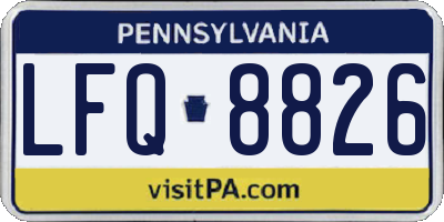PA license plate LFQ8826