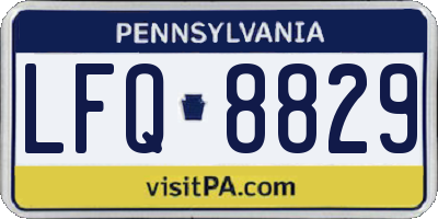 PA license plate LFQ8829