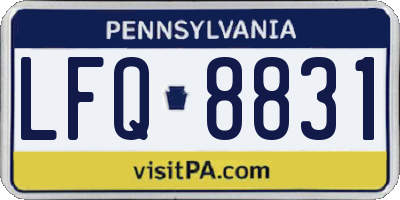 PA license plate LFQ8831