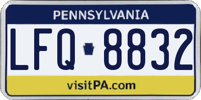 PA license plate LFQ8832
