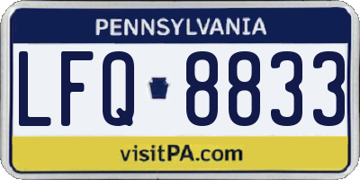 PA license plate LFQ8833