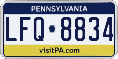 PA license plate LFQ8834