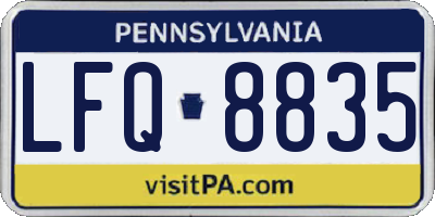 PA license plate LFQ8835