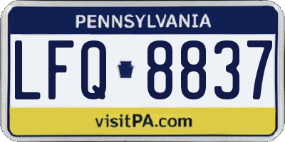 PA license plate LFQ8837