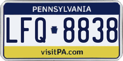 PA license plate LFQ8838