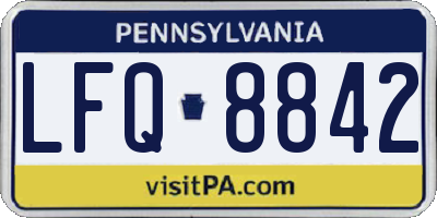 PA license plate LFQ8842