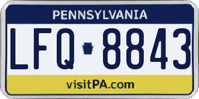 PA license plate LFQ8843