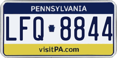 PA license plate LFQ8844