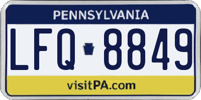 PA license plate LFQ8849