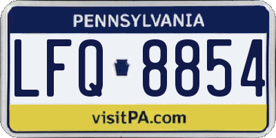 PA license plate LFQ8854