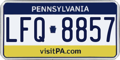 PA license plate LFQ8857
