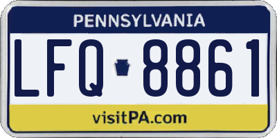 PA license plate LFQ8861