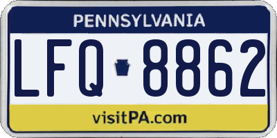 PA license plate LFQ8862