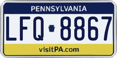 PA license plate LFQ8867