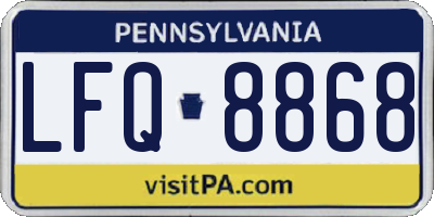 PA license plate LFQ8868