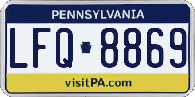 PA license plate LFQ8869
