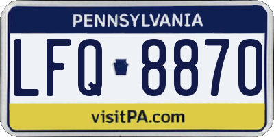 PA license plate LFQ8870
