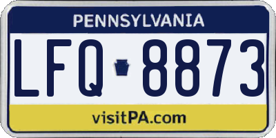 PA license plate LFQ8873