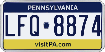 PA license plate LFQ8874
