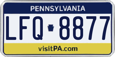 PA license plate LFQ8877